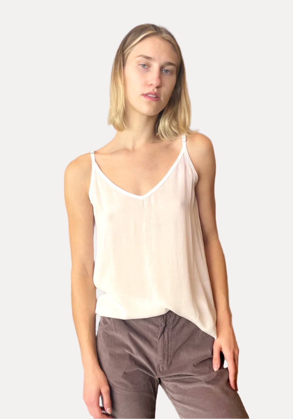 Silk Tank - White by Private 0204 | 25 South Boutiques