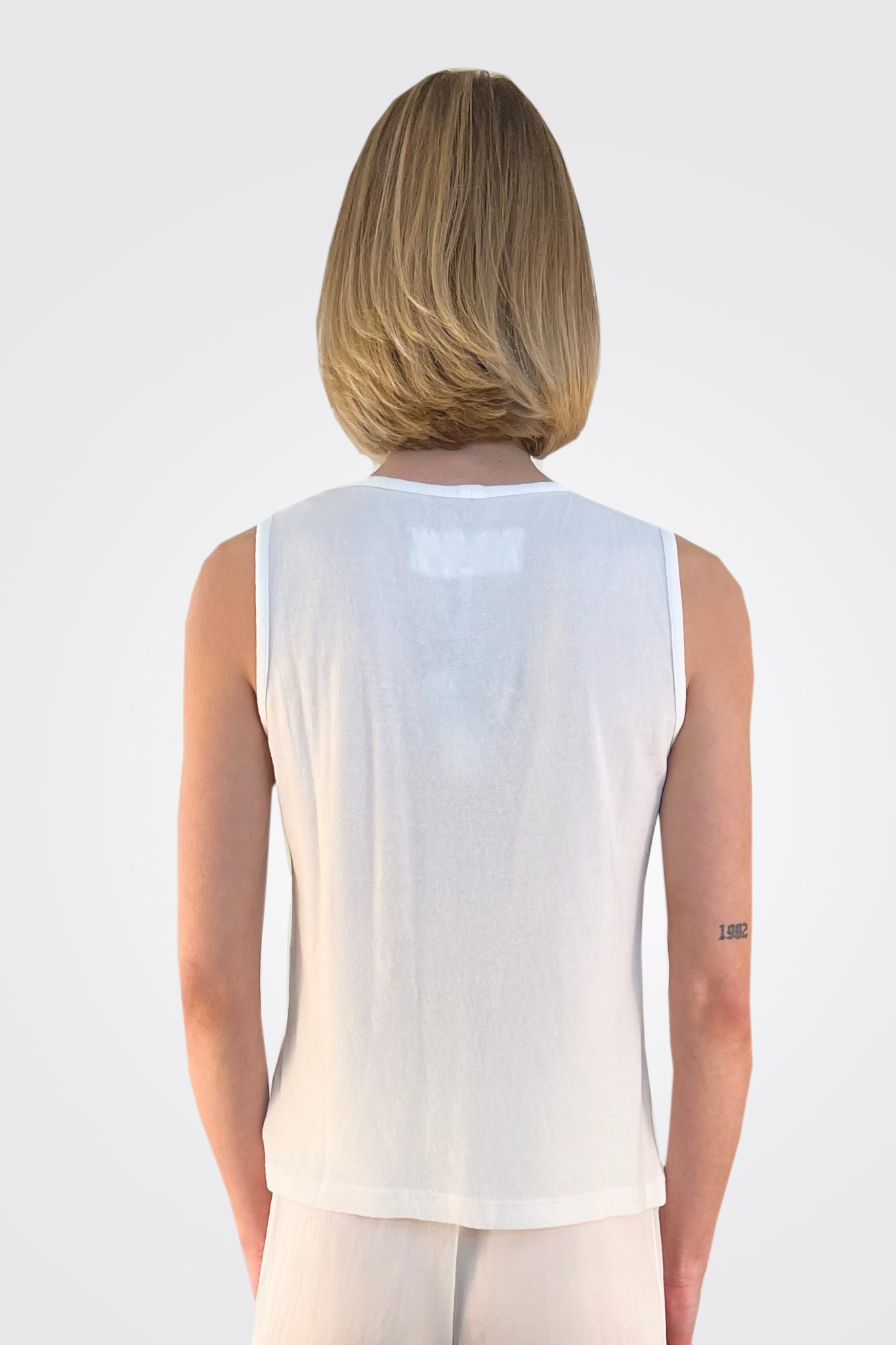 Crewneck Tank - White by Private 0204 — alternate view