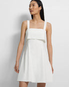 Good Linen Drape-Back Dress - White by Theory — alternate view