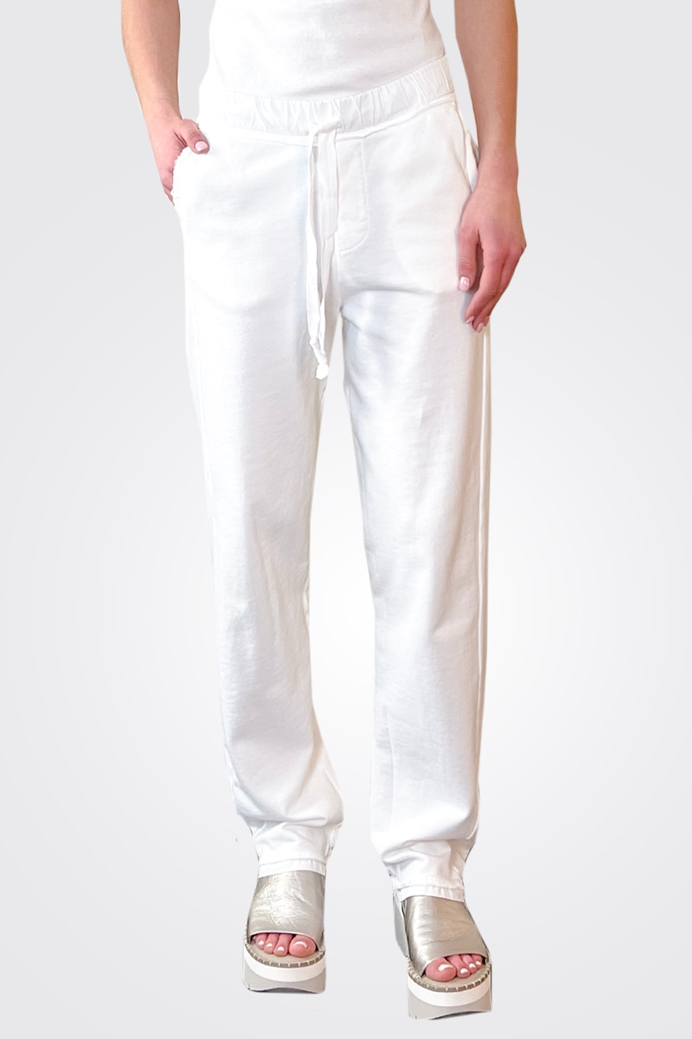 Cotton Pants - Optic White by Kristensen — alternate view