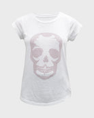 Skinny Skull Strass Short-Sleeve T-Shirt - White / Pink by Zadig & Voltaire — view 5