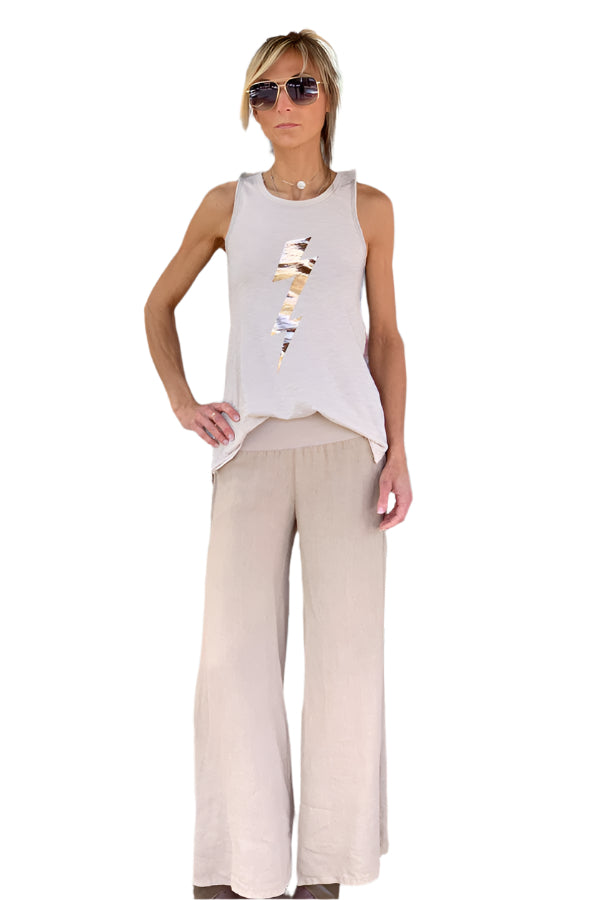 Wide Linen Trousers - Dark Clay by Enza Costa | 25 South Boutiques