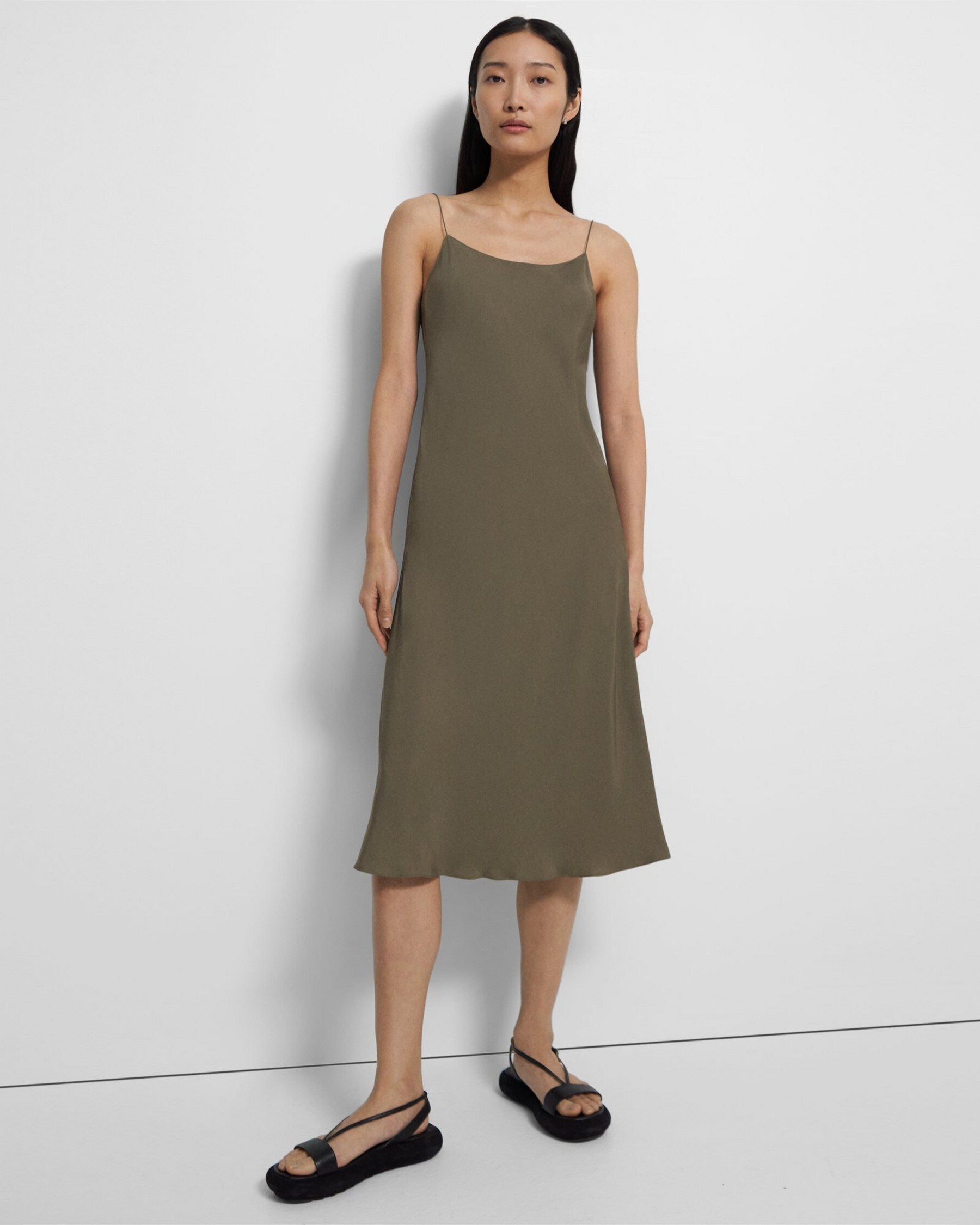 Washed Twill Smocked Slip Dress - Willow by Theory | 25 South Boutiques