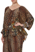 Raglan Sleeve Button Up Top - Wild Azal by Camilla | 25 South Boutiques