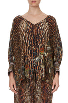 Raglan Sleeve Button Up Top - Wild Azal by Camilla — view 4