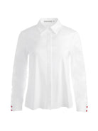 Willa Placket Top - White by Alice & Olivia — view 6