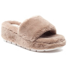 Willow Faux Fur Slides - Brown by J/Slides — view 3