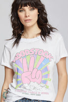 Woodstock Peace Out Tee - White by Recycled Karma — view 3