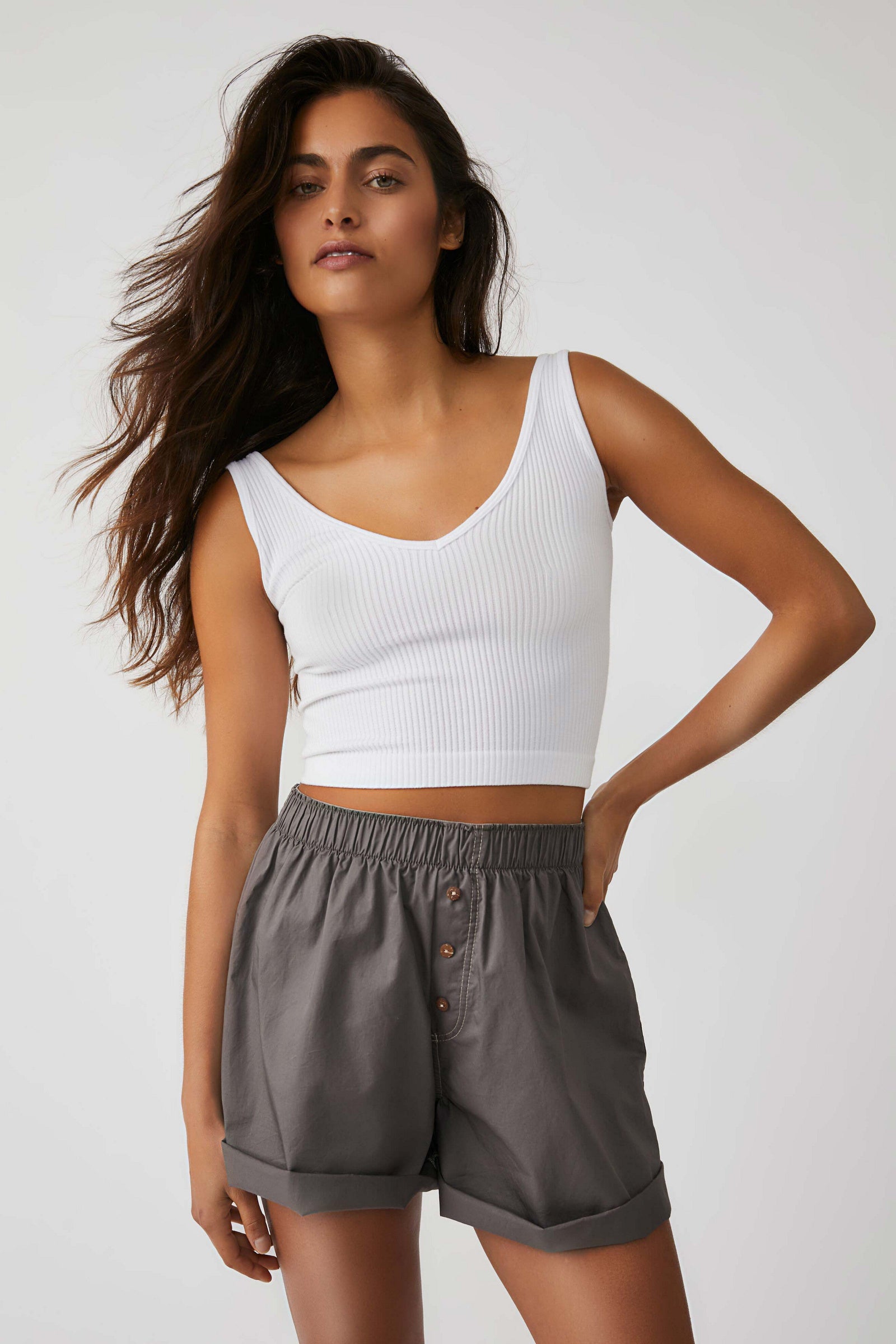 Solid Rib Brami - White by Free People | 25 South Boutiques