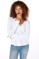 Snap Henley Thermal Top - White by Bobi — alternate view