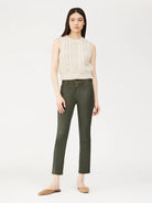 Mara Straight Mid Rise Ankle - Winter Green Coated by DL1961 | 25 South Boutiques