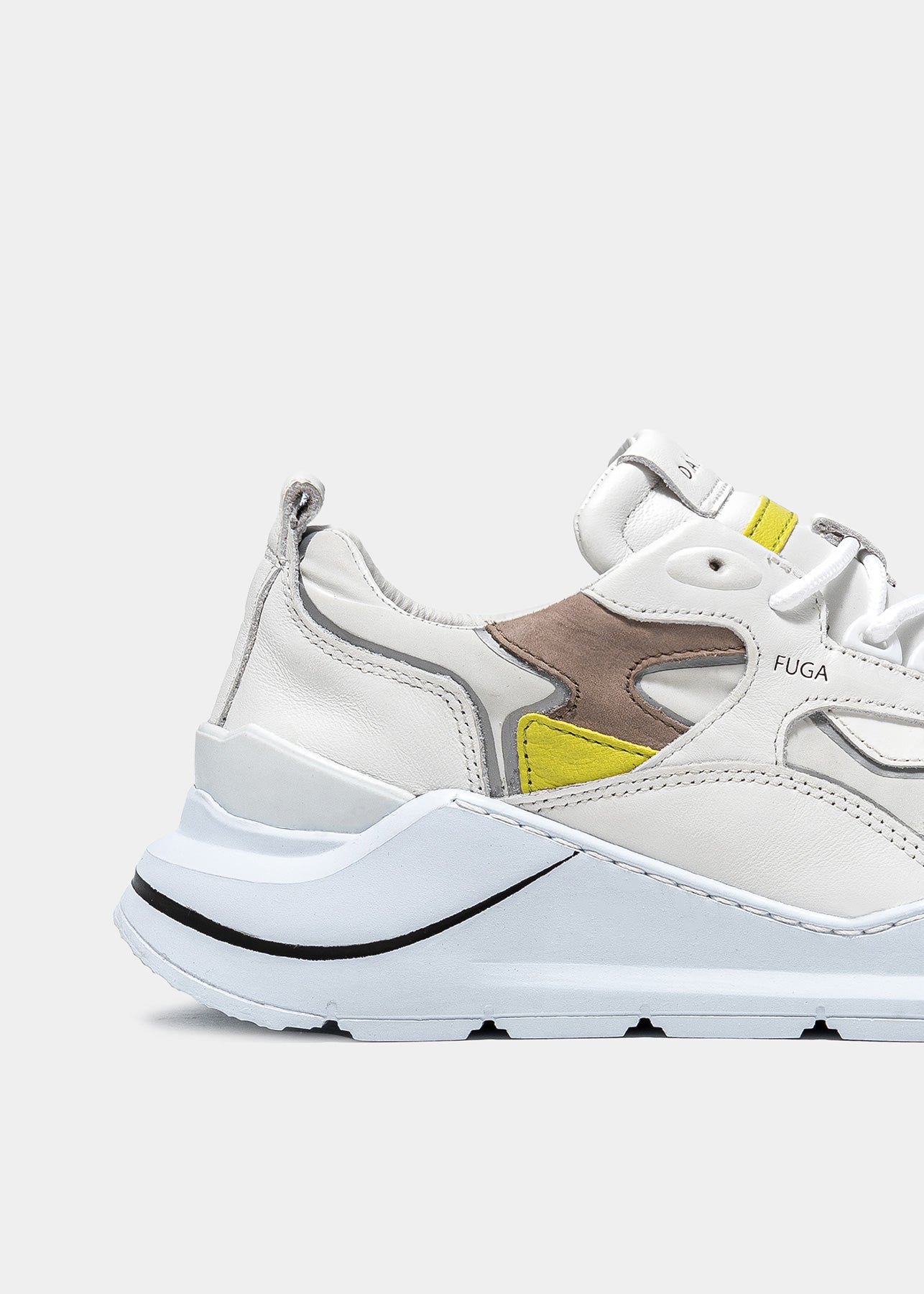 Fuga Nylon Sneakers - White Yellow by D.A.T.E. — alternate view