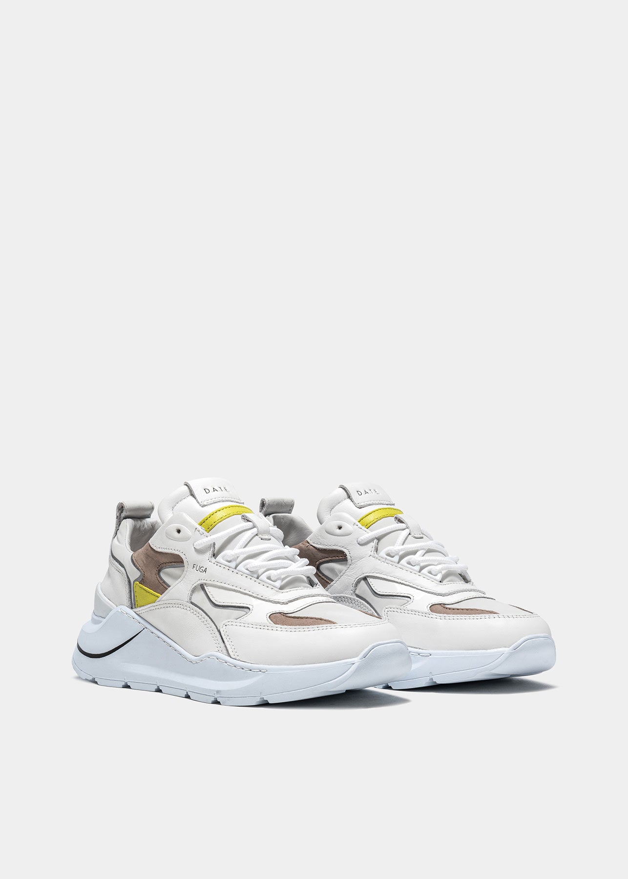Fuga Nylon Sneakers - White Yellow by D.A.T.E. — view 3