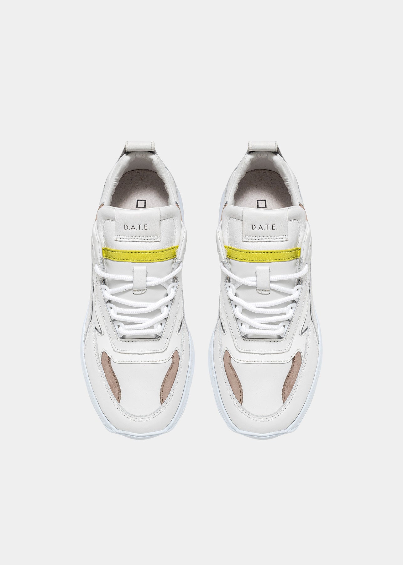 Fuga Nylon Sneakers - White Yellow by D.A.T.E. — view 6