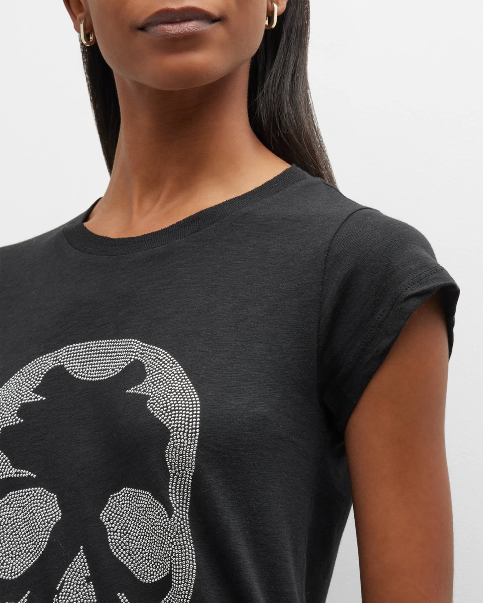 Skinny Skull Strass Short-Sleeve T-Shirt - Noir by Zadig & Voltaire — alternate view