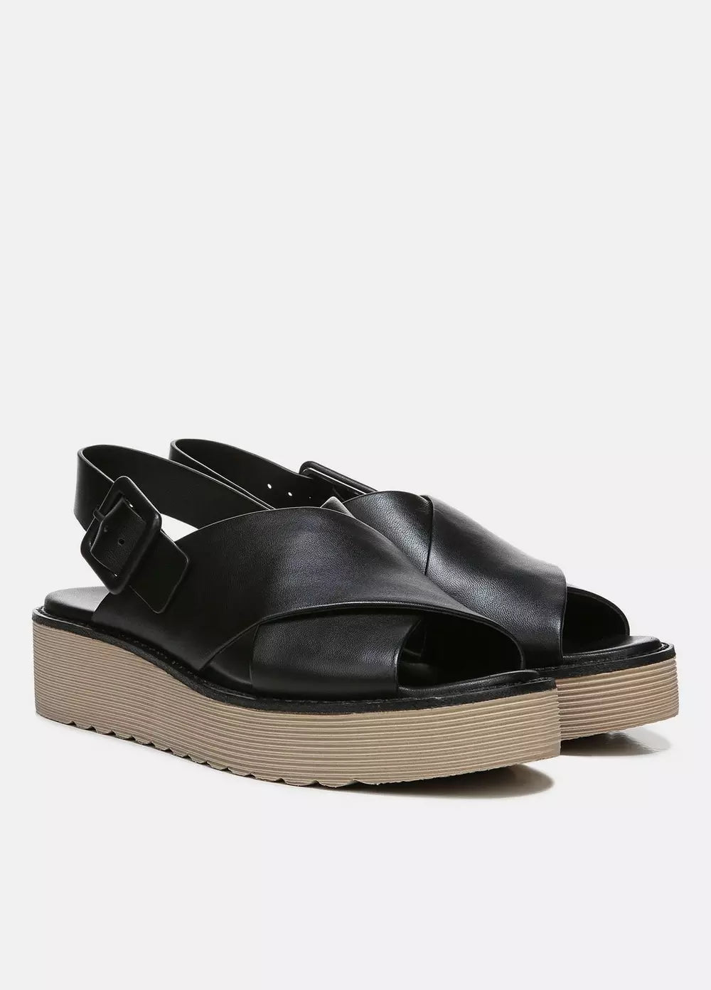 Zena Leather Platform Sandal - Black by Vince — alternate view