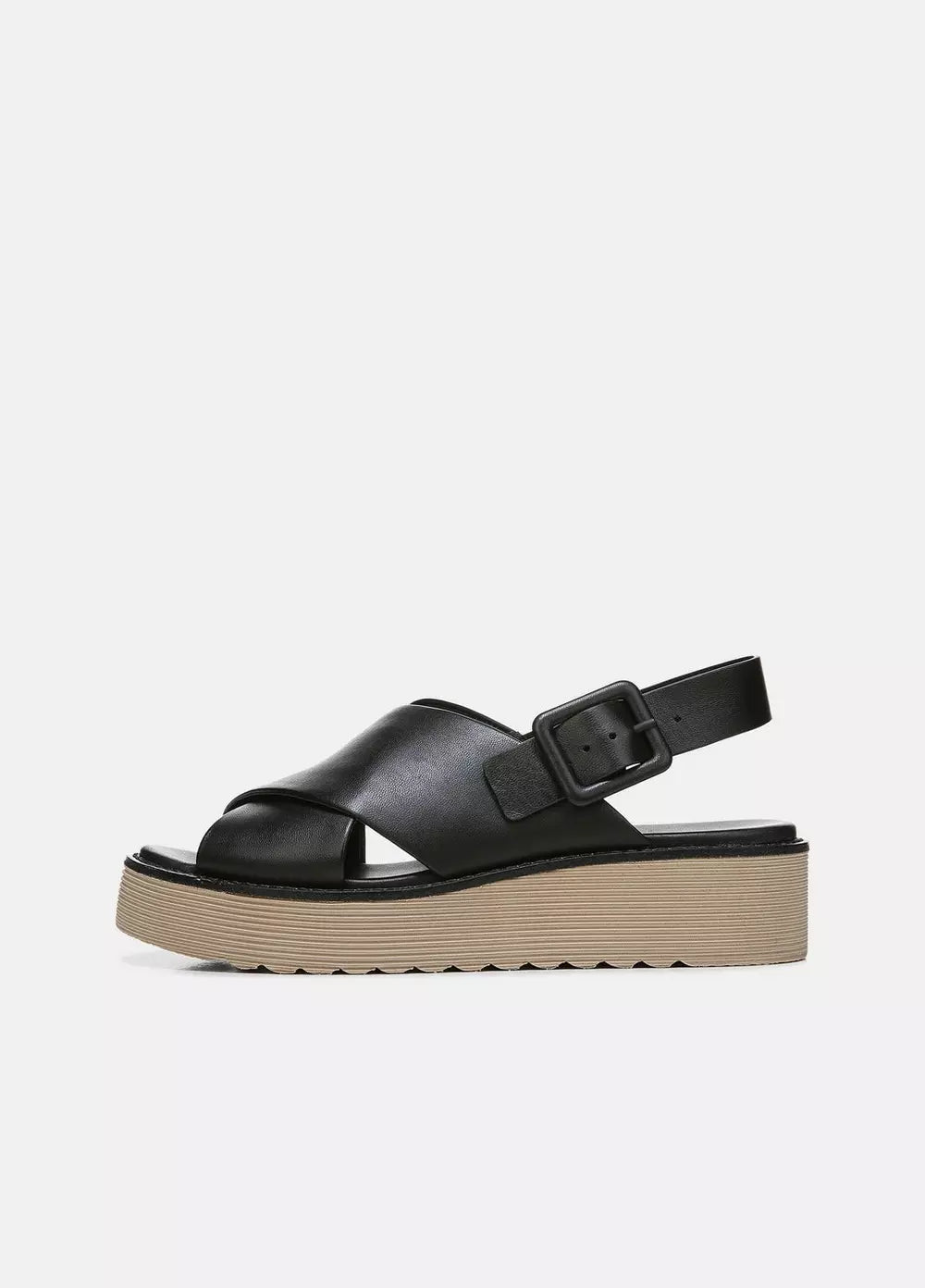 Zena Leather Platform Sandal - Black by Vince — view 3