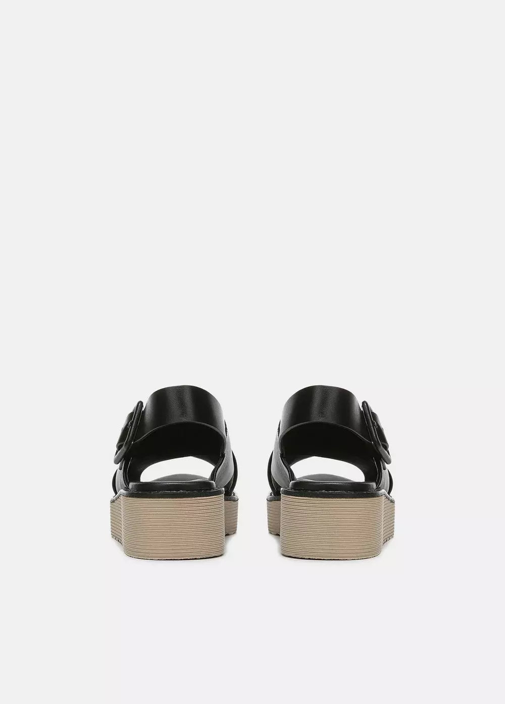 Zena Leather Platform Sandal - Black by Vince — view 4