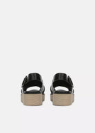 Zena Leather Platform Sandal - Black by Vince — view 4