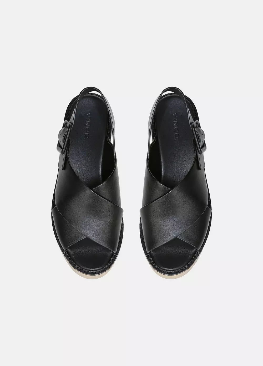 Zena Leather Platform Sandal - Black by Vince — view 5
