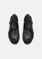 Zena Leather Platform Sandal - Black by Vince — view 5