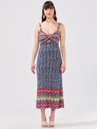 Boucle Twisted Bandeau Sundress - Zig Zag Navy by Hayley Menzies | 25 South Boutiques