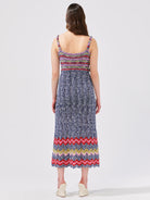 Boucle Twisted Bandeau Sundress - Zig Zag Navy by Hayley Menzies — view 4