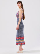 Boucle Twisted Bandeau Sundress - Zig Zag Navy by Hayley Menzies — view 3